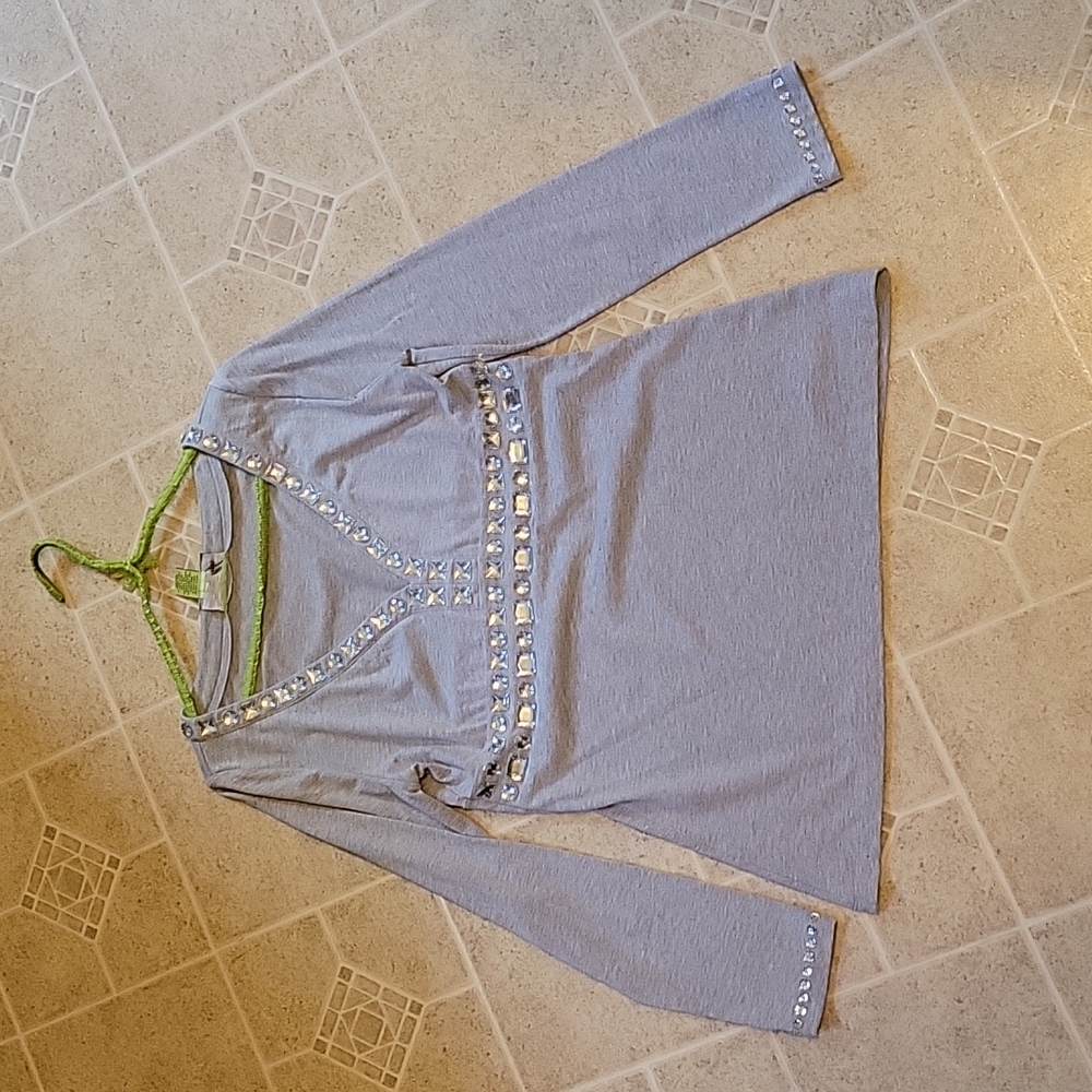 Gray top with gems